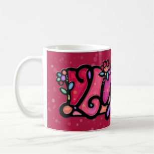 Custom painted mug LYDIA cranberry