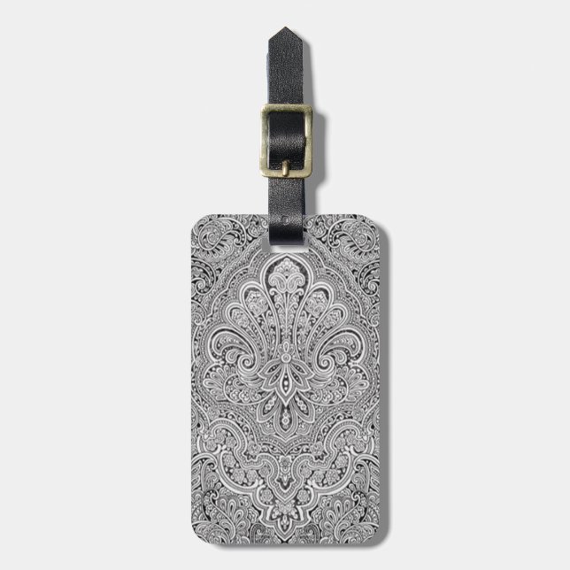 Custom Paisley Art Luggage Tag (Front Vertical)