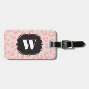Custom Pale Pink Leopard Print Luggage Tag