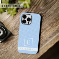 Custom Pale Sky Blue White Polka Dot Design