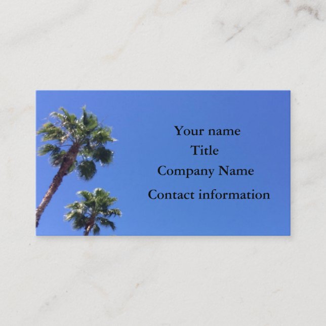 Custom palm tree business card (Front)
