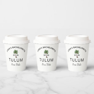 Custom Palm Tree Party Custom Tropical Bachelorett Paper Cups