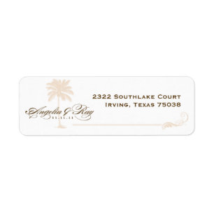 Custom Palm Tree Wedding Logo Return Address Label