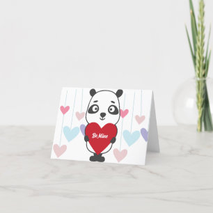Custom Panda Bear Valentines Day Card