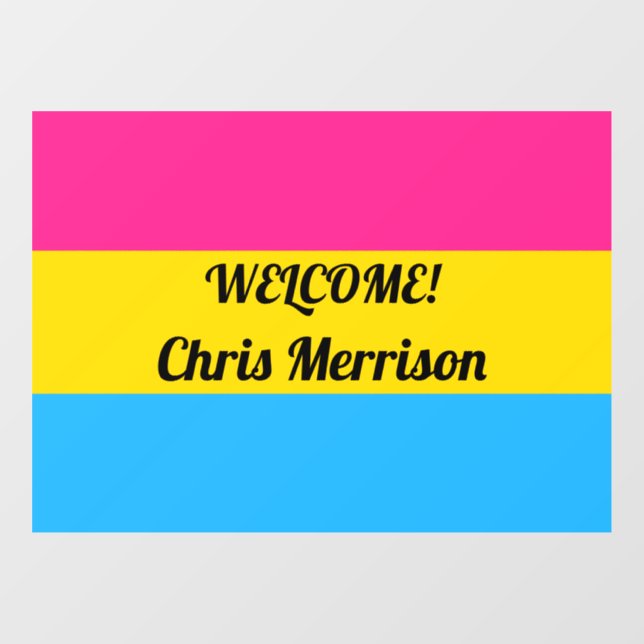 Custom Pansexual Flag Pride Month Window Cling (Sheet)