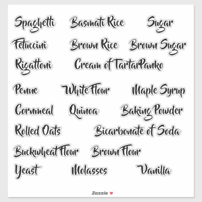 Custom Pantry Storage Canister Labels (Sheet)