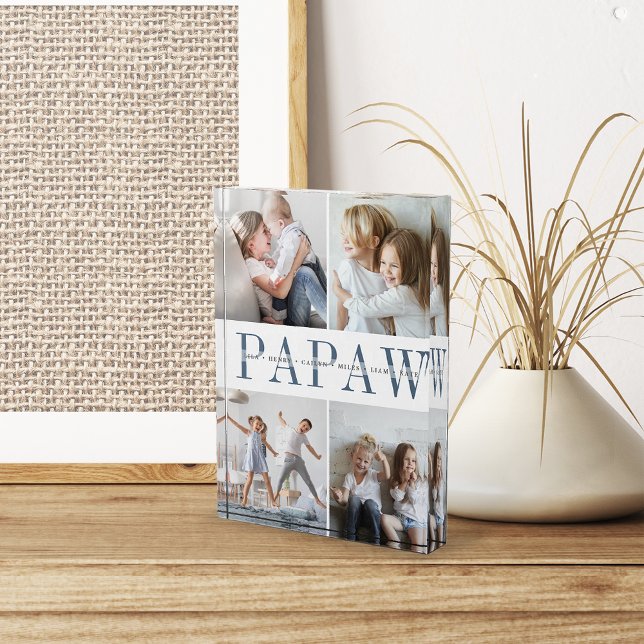 Custom Papaw Grandchildren Photo Block (Creator Uploaded)