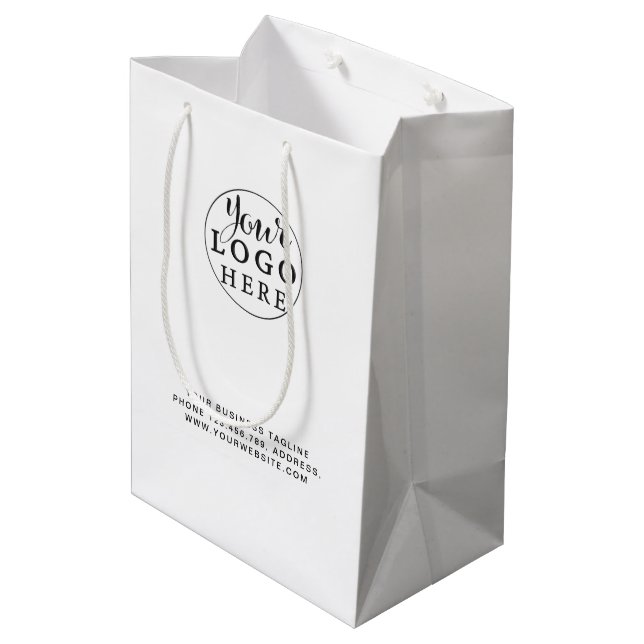 Custom Paper Bag with Logo No Minimum (Back Angled)