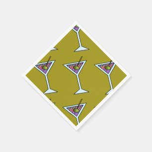 CUSTOM PAPER COCKTAIL NAPKINS - MARTINI DESIGN