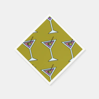 CUSTOM PAPER COCKTAIL NAPKINS - MARTINI DESIGN