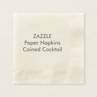 Custom Paper Napkins ECRU COINED COCKTAIL