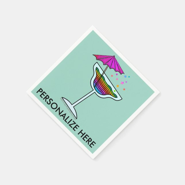 CUSTOM PAPER NAPKINS - MARGARITA DESIGN (Corner)