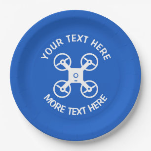 Custom paper party plates with drone logo