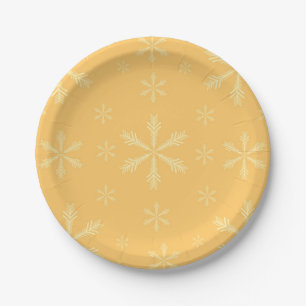 Custom Paper Plates with Snowflakes
