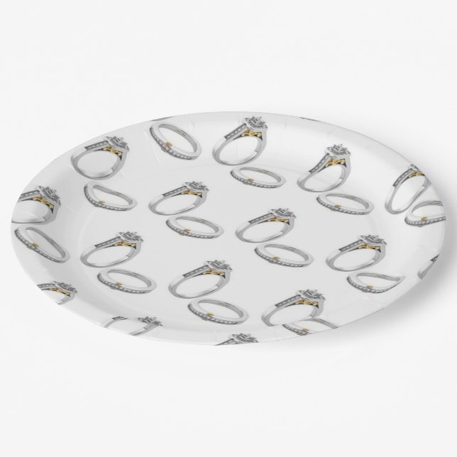 CUSTOM PAPER PLATES WITH **WEDDING RINGS** (Angled)