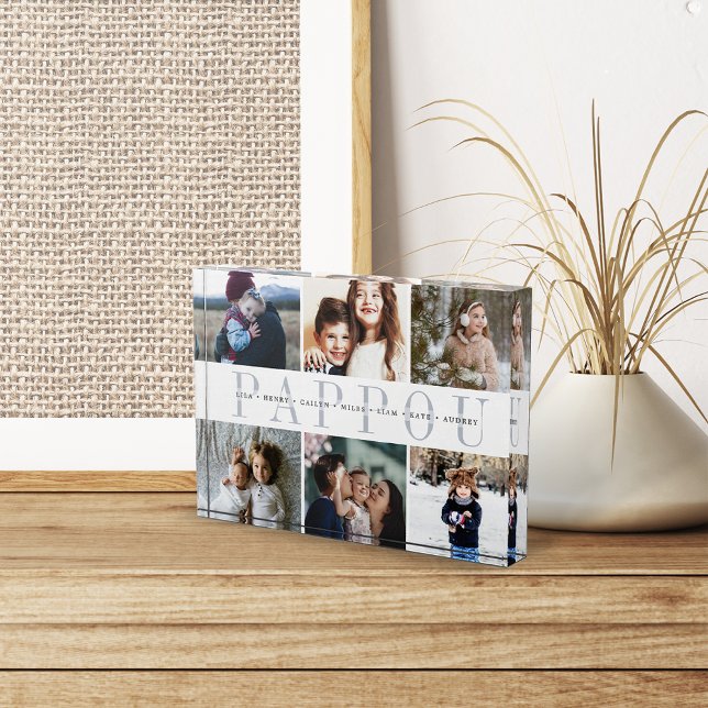 Custom Pappou Grandchildren Photo Block (Creator Uploaded)