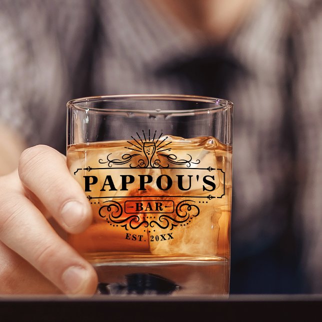 Custom Pappou's Bar Year Established Glass (Creator Uploaded)