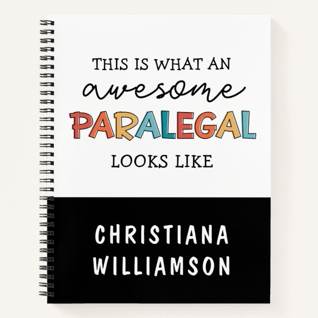 Custom Paralegal Awesome Legal Assistant Funny Notebook (Front)