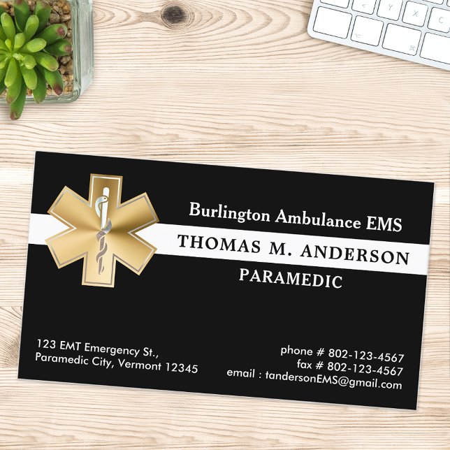 Custom Paramedic EMS EMT Ambulance Emergency  Business Card (Creator Uploaded)