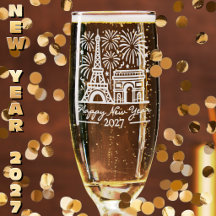 Custom Paris Eiffel Tower Fireworks New Year 2027