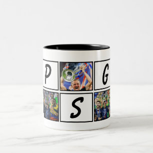 Custom Paris Football Mug, Personalised Champions Two-Tone Coffee Mug