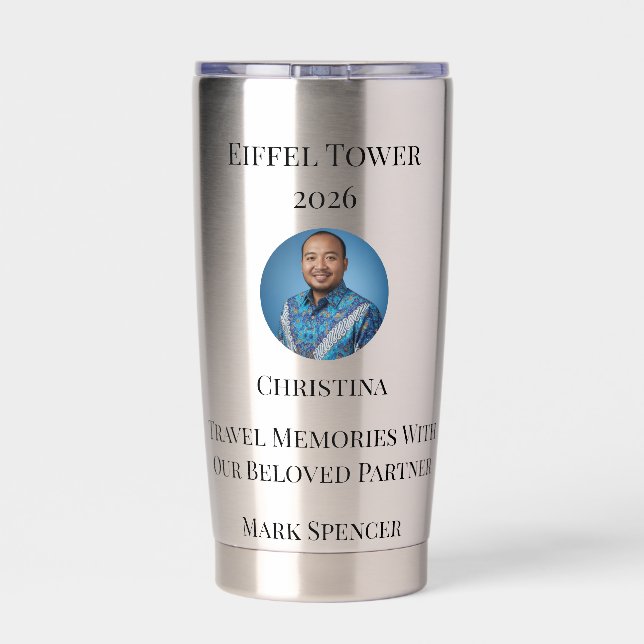 Custom  Paris panoramic skyline Insulated Tumbler (Back)