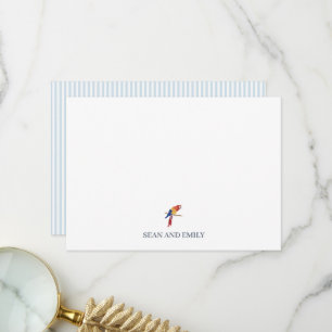 Custom Parrot Bird Painting Stationary Thank You Card