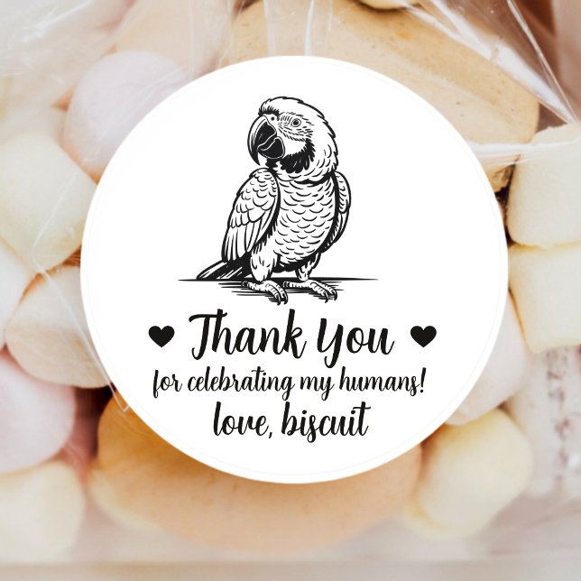Custom Parrot Wedding Favour Stickers (Creator Uploaded)