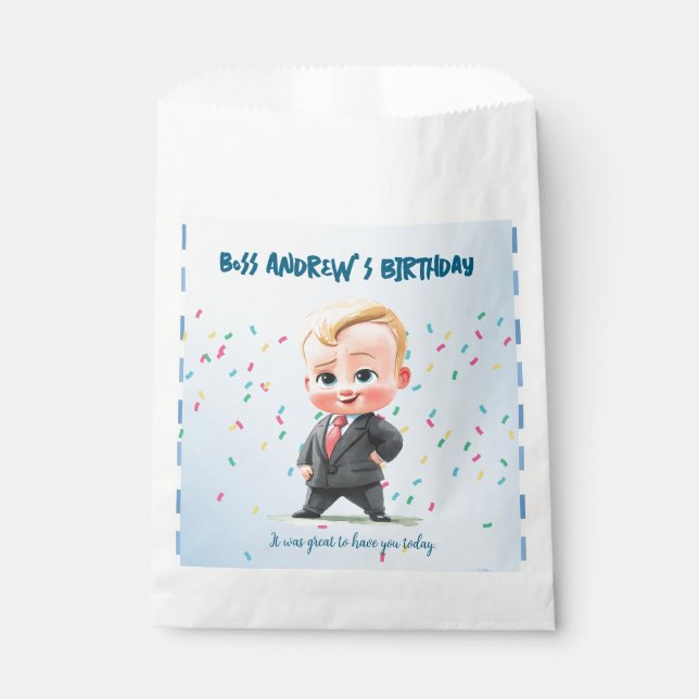Custom Party Favor Bags for Boys Birthday (Front)