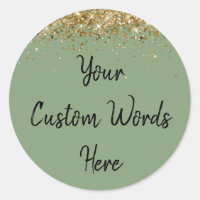 Custom Party Favour Birthday Sage Green Gold Black