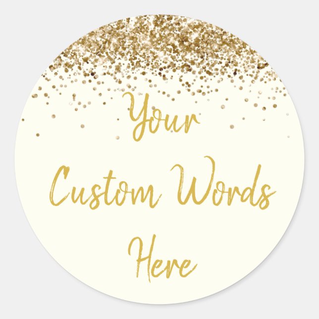 Custom Party Favour Personalised Birthday Ivory Classic Round Sticker (Front)