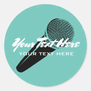 Custom party favour stickers with microphone image