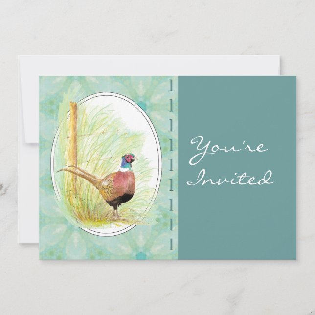 Custom  Party Invite Custom Ring-Necked Pheasant (Front)