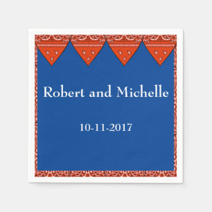Custom Party Napkin Red Bandanna Print