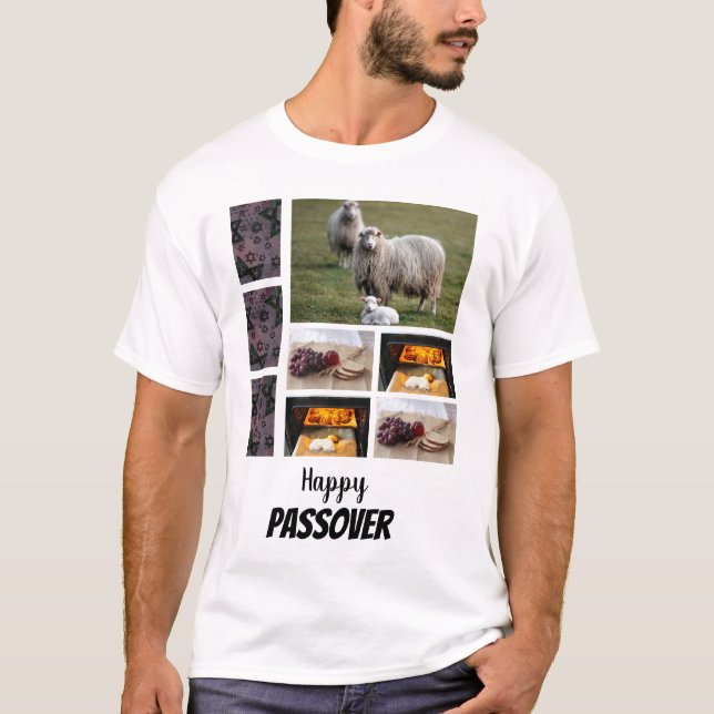 Custom Passover 8 Photo Collage  T-Shirt (Front)
