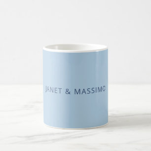 Custom pastel blue personalised minimalist name coffee mug