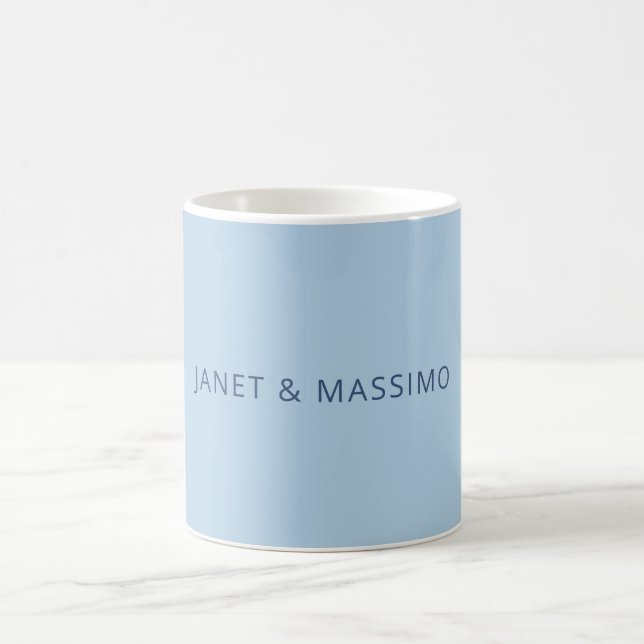 Custom pastel blue personalised minimalist name coffee mug (Center)