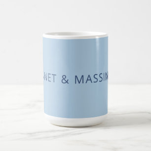 Custom pastel blue personalised minimalist name coffee mug