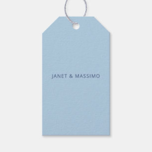Custom pastel blue personalised minimalist name gift tags