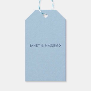 Custom pastel blue personalised minimalist name gift tags
