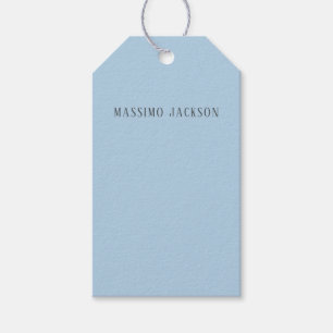Custom pastel blue personalised minimalist name gift tags