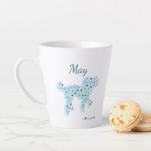 Custom Pastel Blue Poodle Silhouette Mug