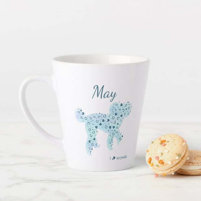 Custom Pastel Blue Poodle Silhouette Mug (In Situ)