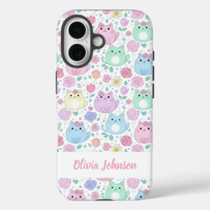 Custom Pastel Cat Pattern Phone Case 