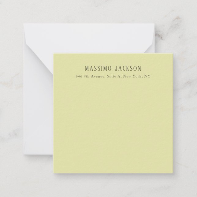 Custom pastel colour personalised minimalist name card (Front)