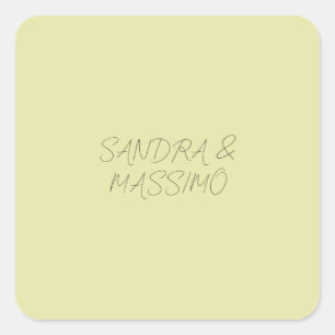 Custom pastel colour personalised minimalist name square sticker