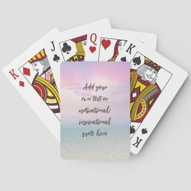 CUSTOM Pastel Dream Beach Motivational Quote Playing Cards (Back)