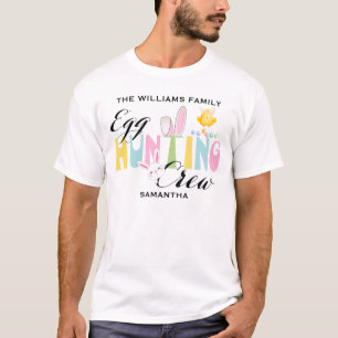 Custom Pastel Easter Egg Hunting Crew Easter T-Shirt