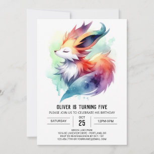 Custom Pastel Fox Birthday Invitation