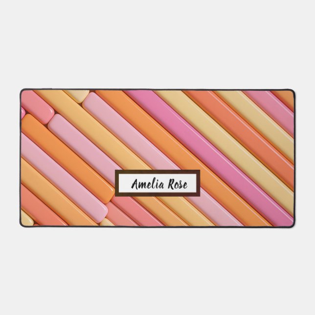 Custom Pastel Geometric Desk Mat – Abstract Modern (Front)